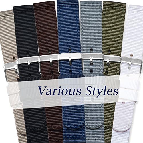 Vinband Watch Strap Canvas Watch Band Military Army 18mm, 20mm, 22mm