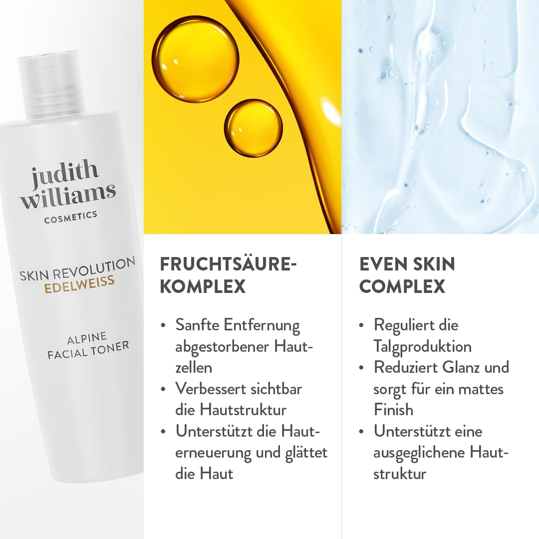 Judith Williams Cosmetics Edelweiss Set Creme, Reinigung & Toner, 3-tlg. | 3-tlg., gerötete & gereizte Haut, gegen Kollagenabbau, gegen Pigmentflecken, spendet Feuchtigkeit, Skin Revolution Edelweiss