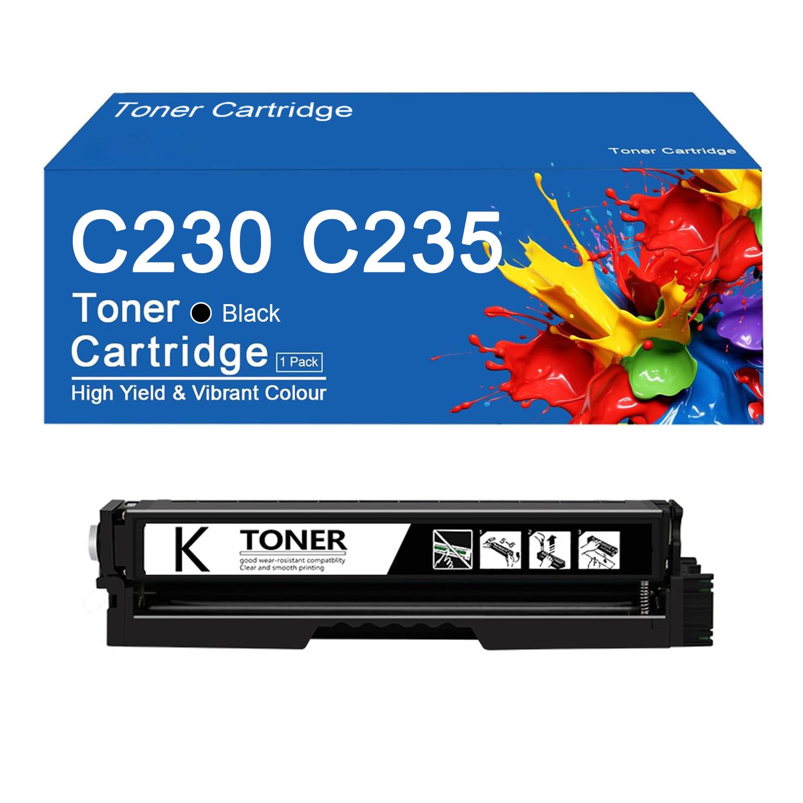 Cartuccia toner compatibile C230 di ricambio per toner XEROX C230 C235, funziona con stampanti XEROX C230 C235, alta resa 1500 pagine,C230-BK