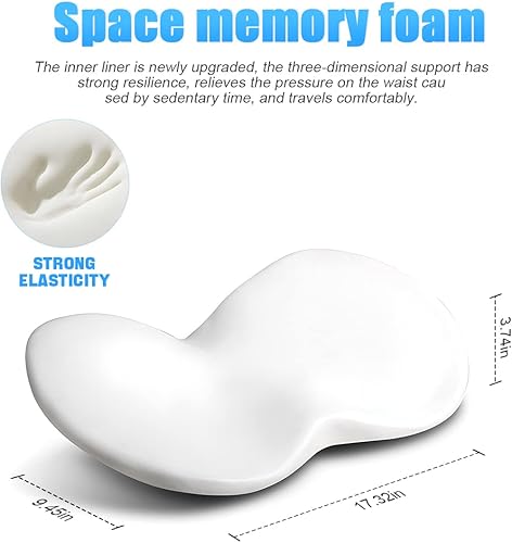 Miniatura 3 de Cojín de asiento de automóvil, almohadilla de espuma viscoelástica para asiento de automóvil, cómoda almohada de respaldo bajo y coxis para aliviar
