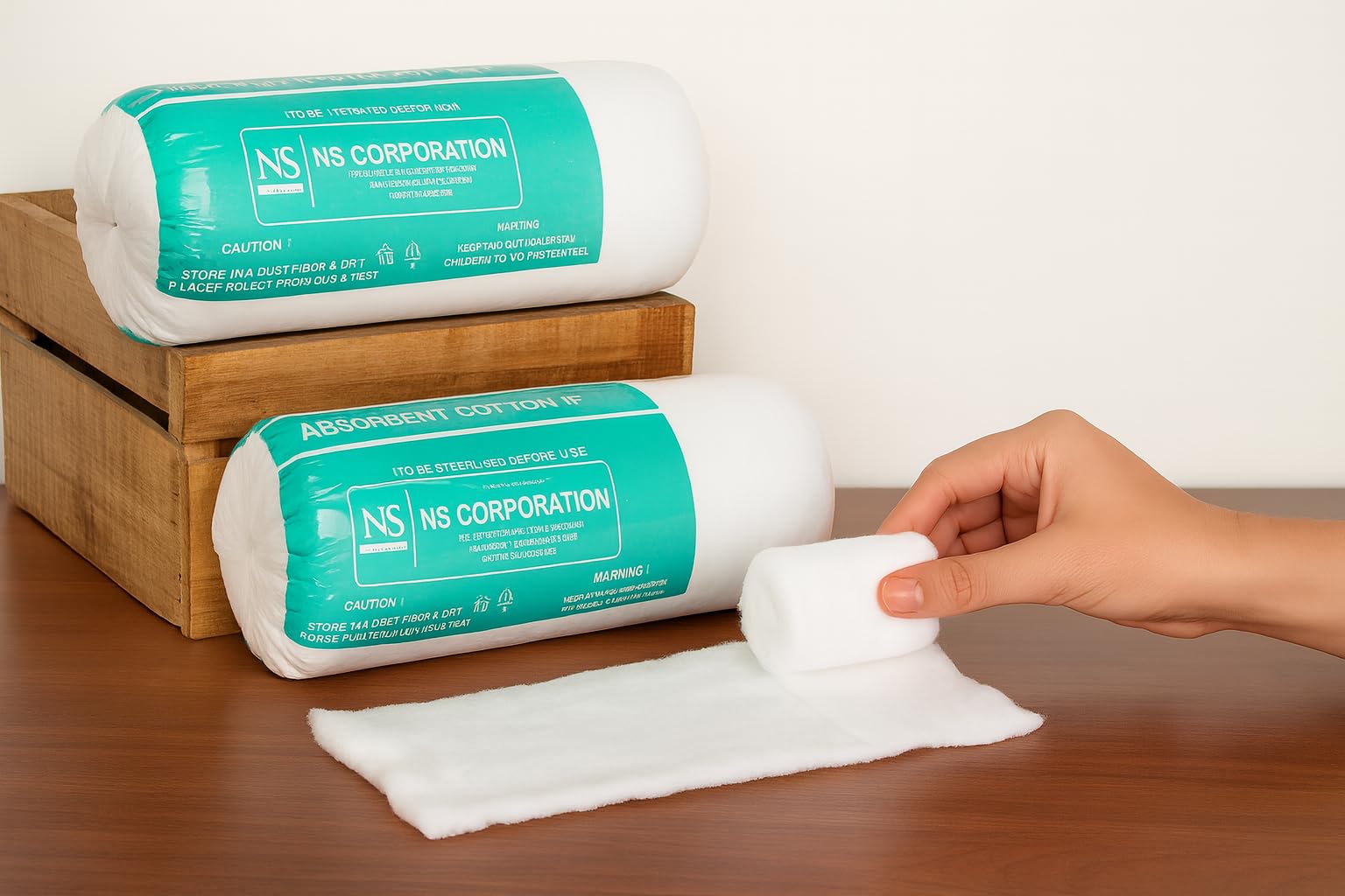 Cotton Roll, 100% Pure Absorbent Surgical Cotton Wool for Medical, Baby Care, First Aid, Soft, Hygienic, CE & ISO Certified, 500gm, 2 Rolls-image-8