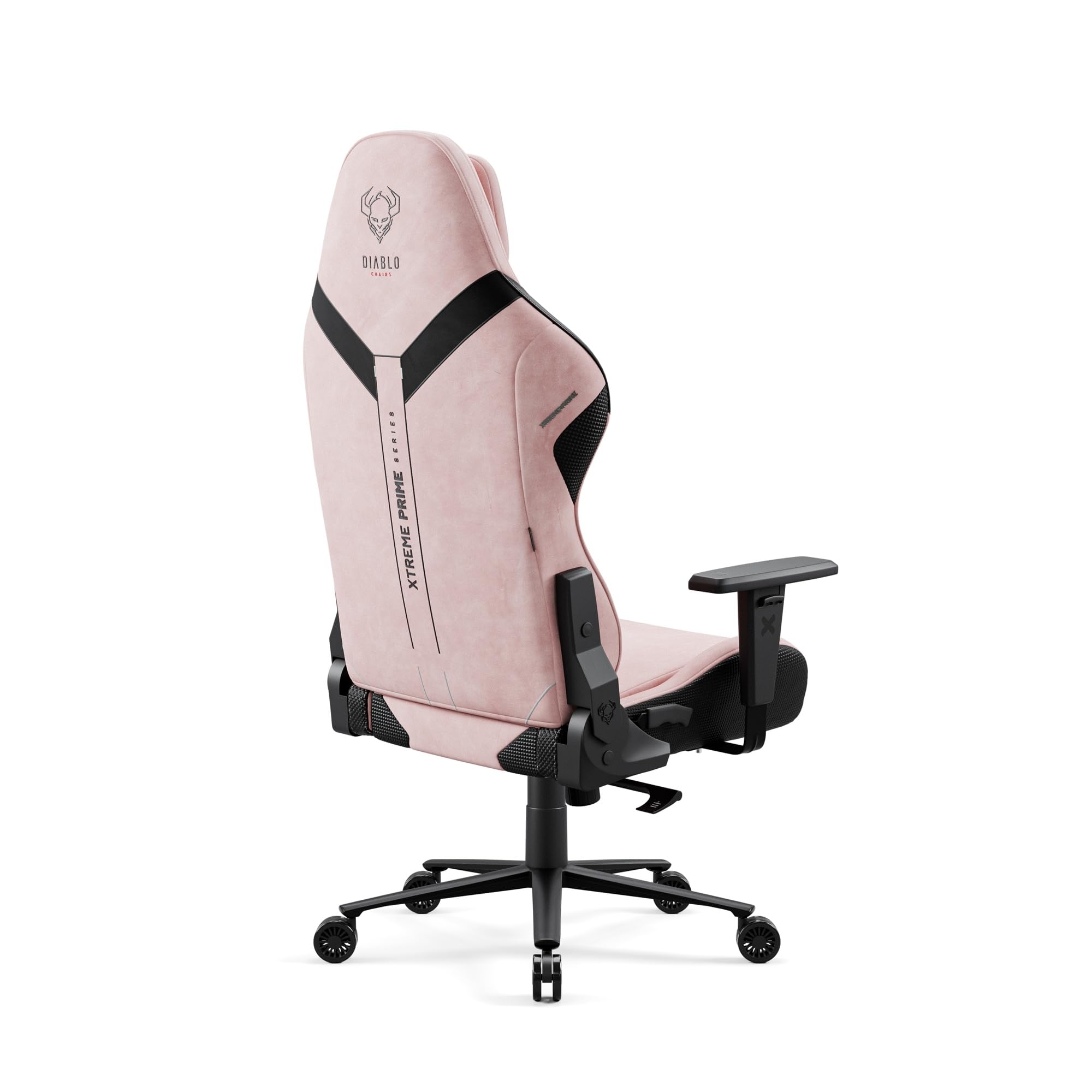 Diablo Gaming Stuhl Stoff X.One Prime Gamer Stuhl Ergonomisch mit Magnetische Kopfstütze und Kühlender Sitz Robuste Metallbasis, Höhenverstellbare Armlehnen Pc Stuhl, Gaming Chair 140 kg Akira Pink