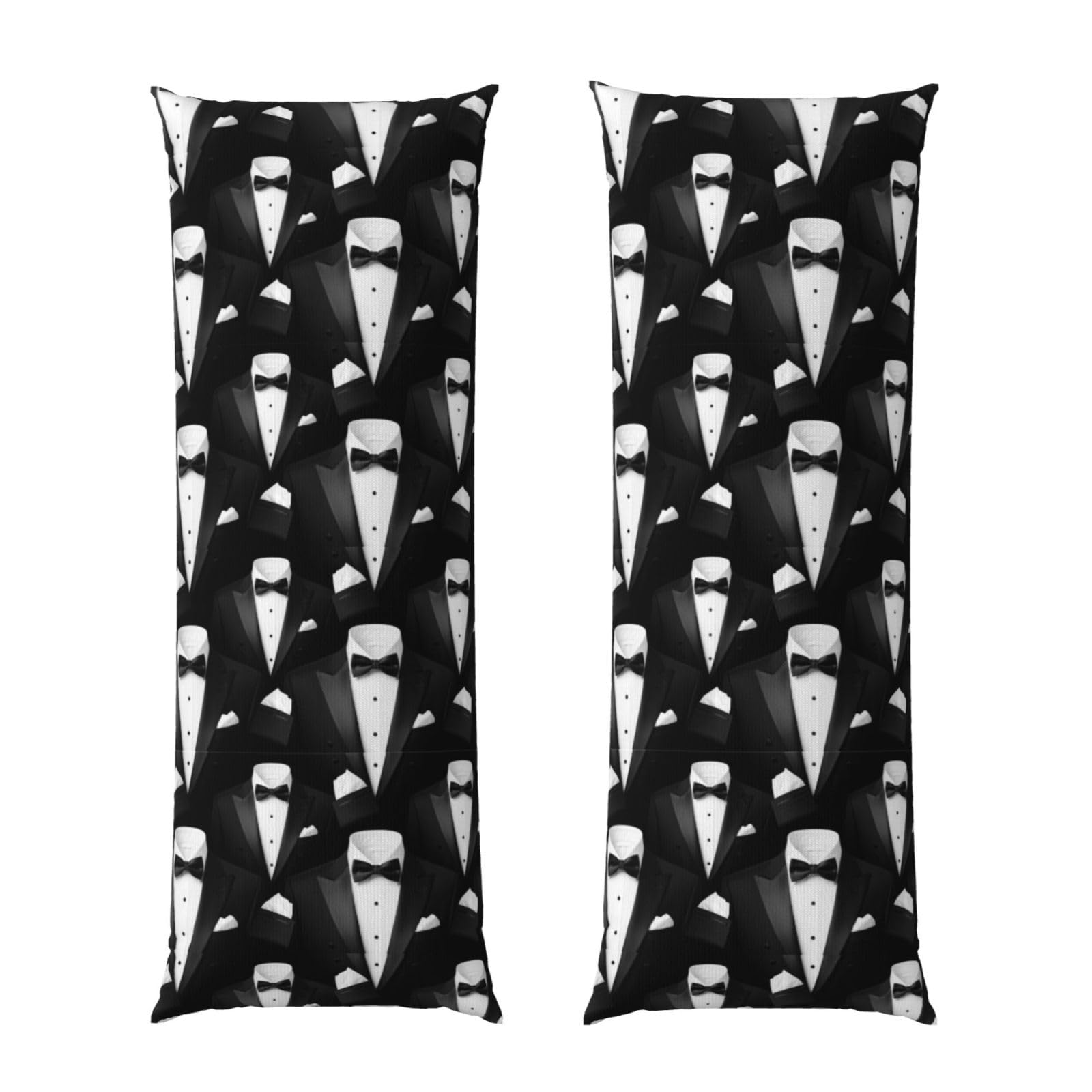 Body Pillow Cover 20x54 Inch, Black Tuxedo, Silky Soft Long Pillowcase with Hidden Zipper, Wrinkle Resistant Cushion Case for Couch Bed Home
