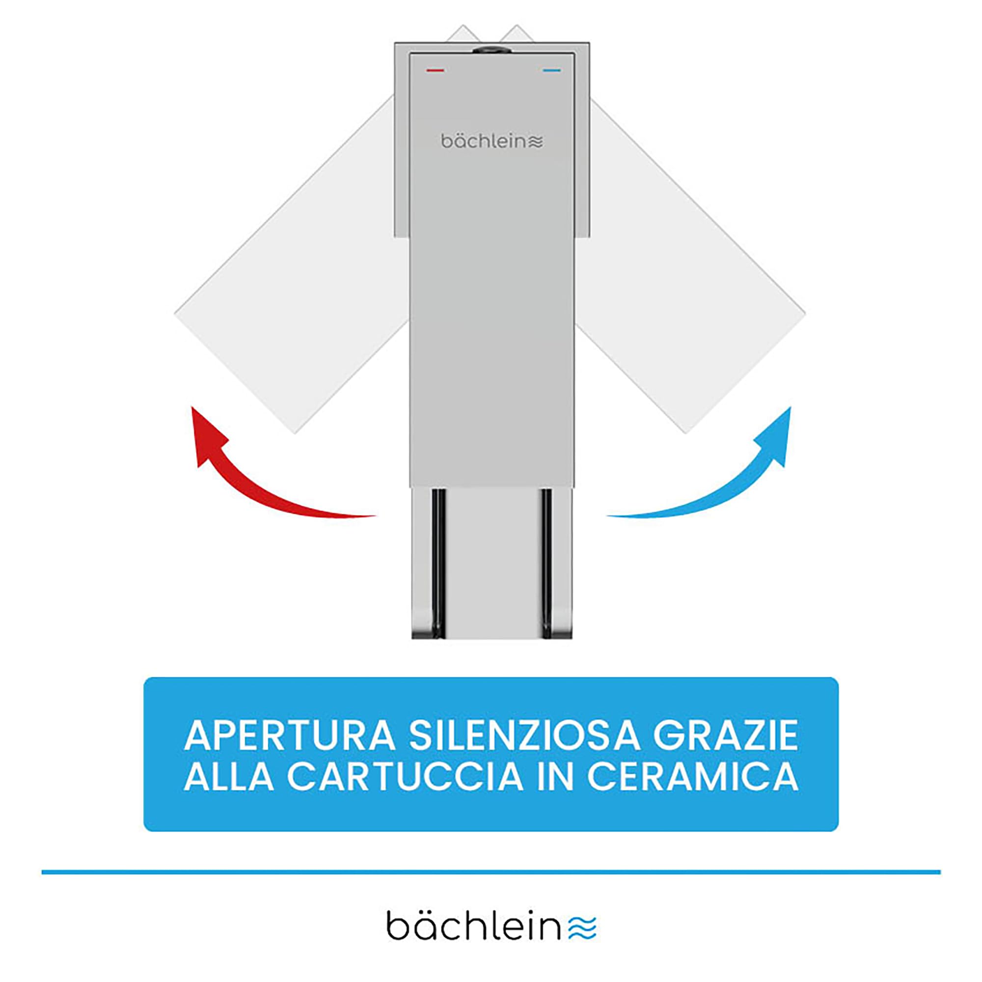 Bächlein Rubinetto alto per bagno con design ruscello, miscelatore monocomando extra alto con kit di montaggio per lavabo, rubinetto da bagno cromato