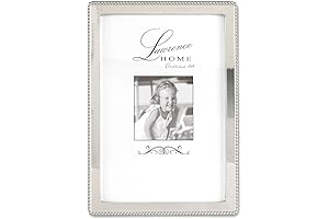 Lawrence Silver Metal Picture Frame, 6.54 x 4.57 Inches, Perfect for Wedding Photos
