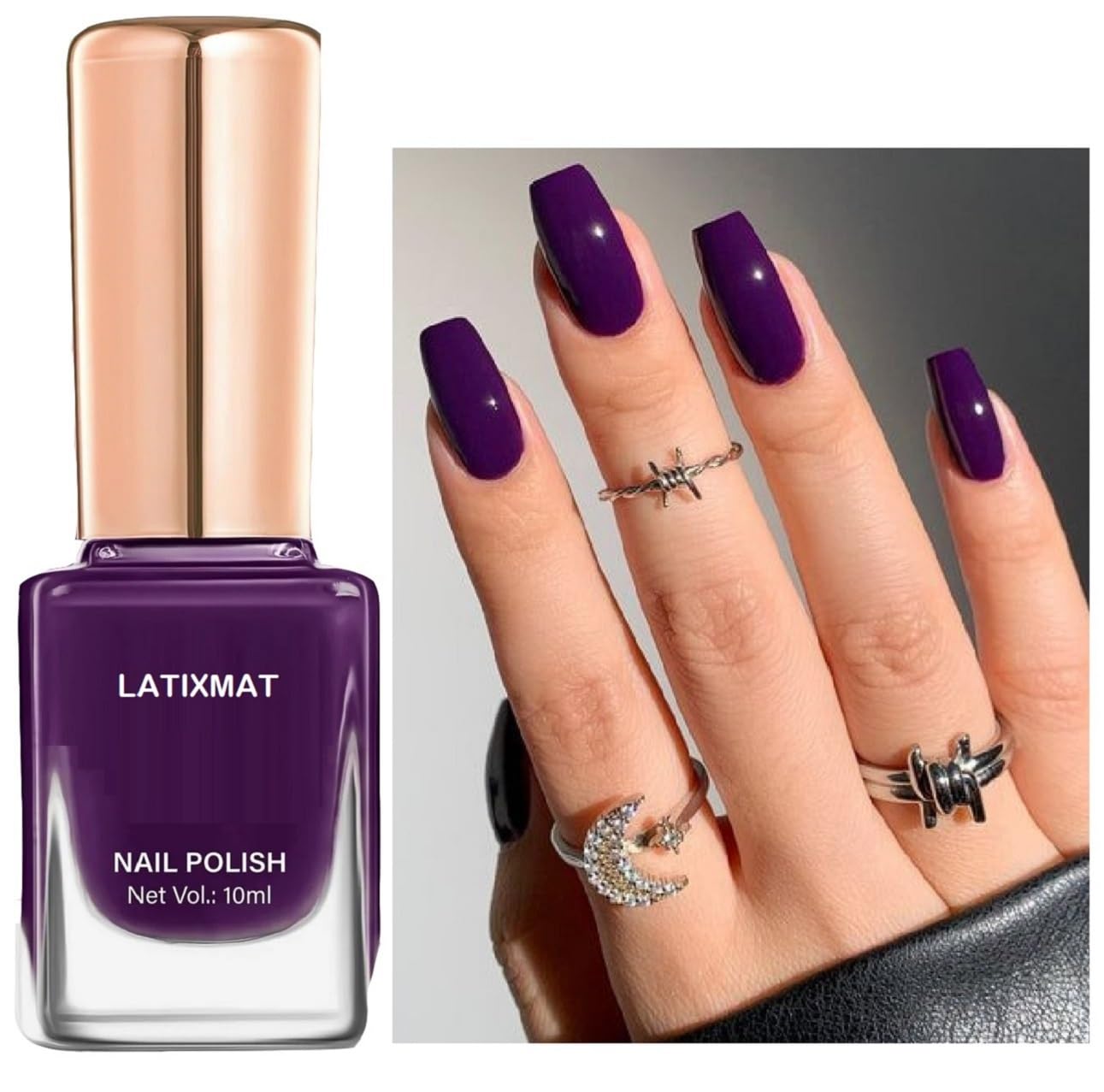 Nail Polish Deep Purple 10ml | Long-Lasting Colour, Brilliant Shine, Glossy Finish, Compact Bottle, Vibrant Shade-image-20