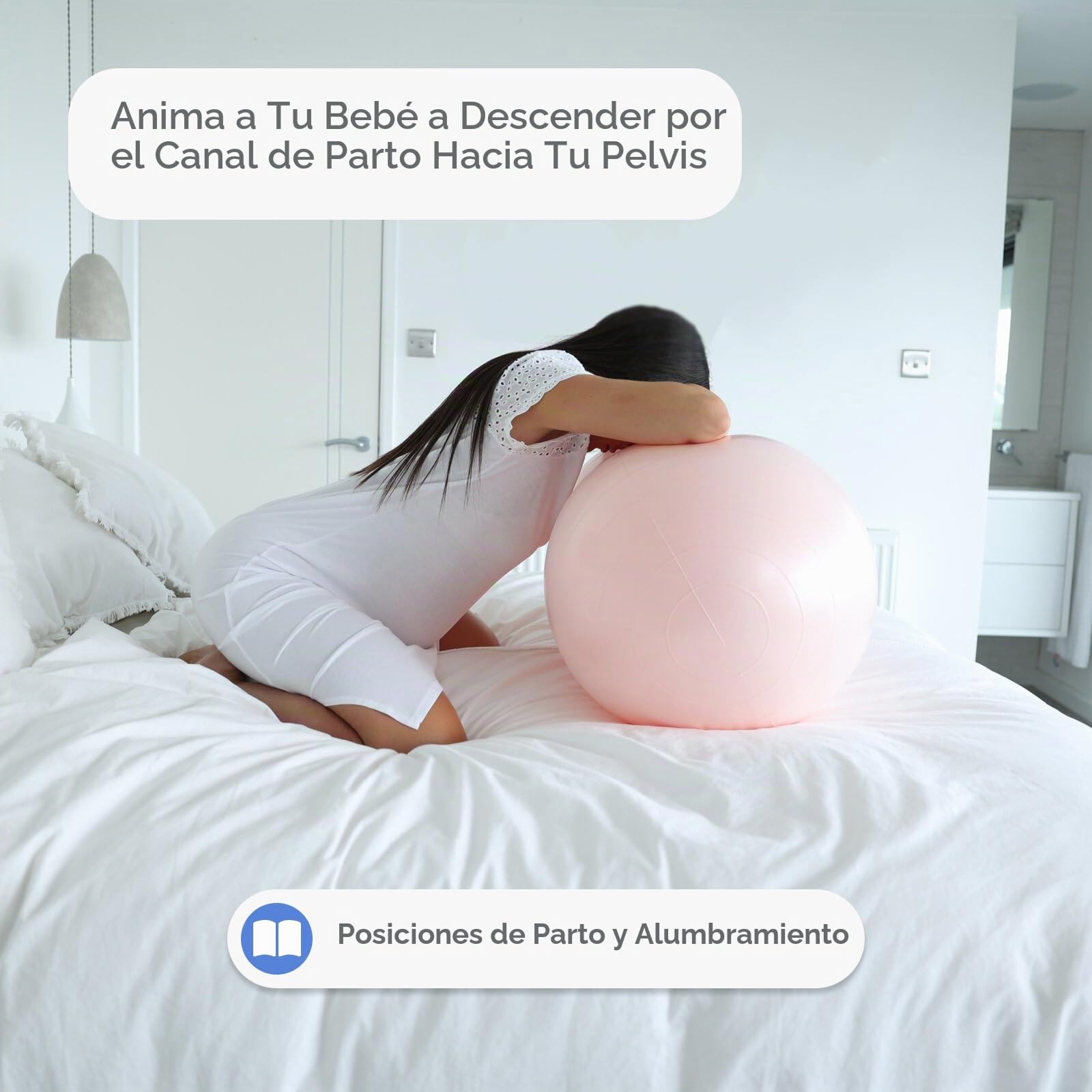 BABYGO® Pelota de maní para ejercicios de parto, nacimiento, embarazo, pelota de parto, libro de ejercicios de maternidad y bomba de pie incluidos, antiexplosión