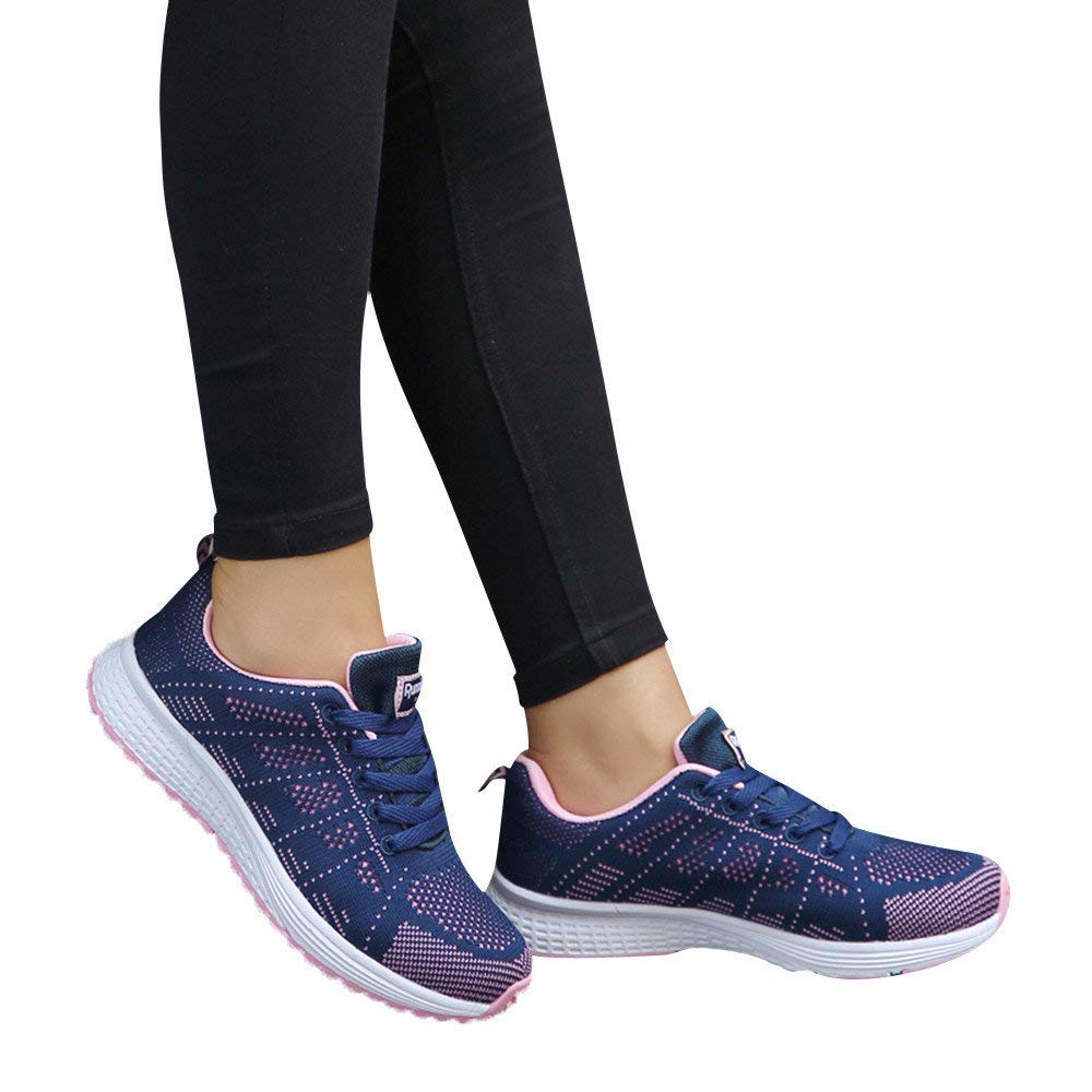 Zapatillas de Deporte Respirable para Correr Deportes Zapatos Running Cojines de Aire Calzado Mecedora Net para Estudiante Volar Zapatos Deportivas de Mujer Gimnasia Ligero Sneakers Atletismo riou