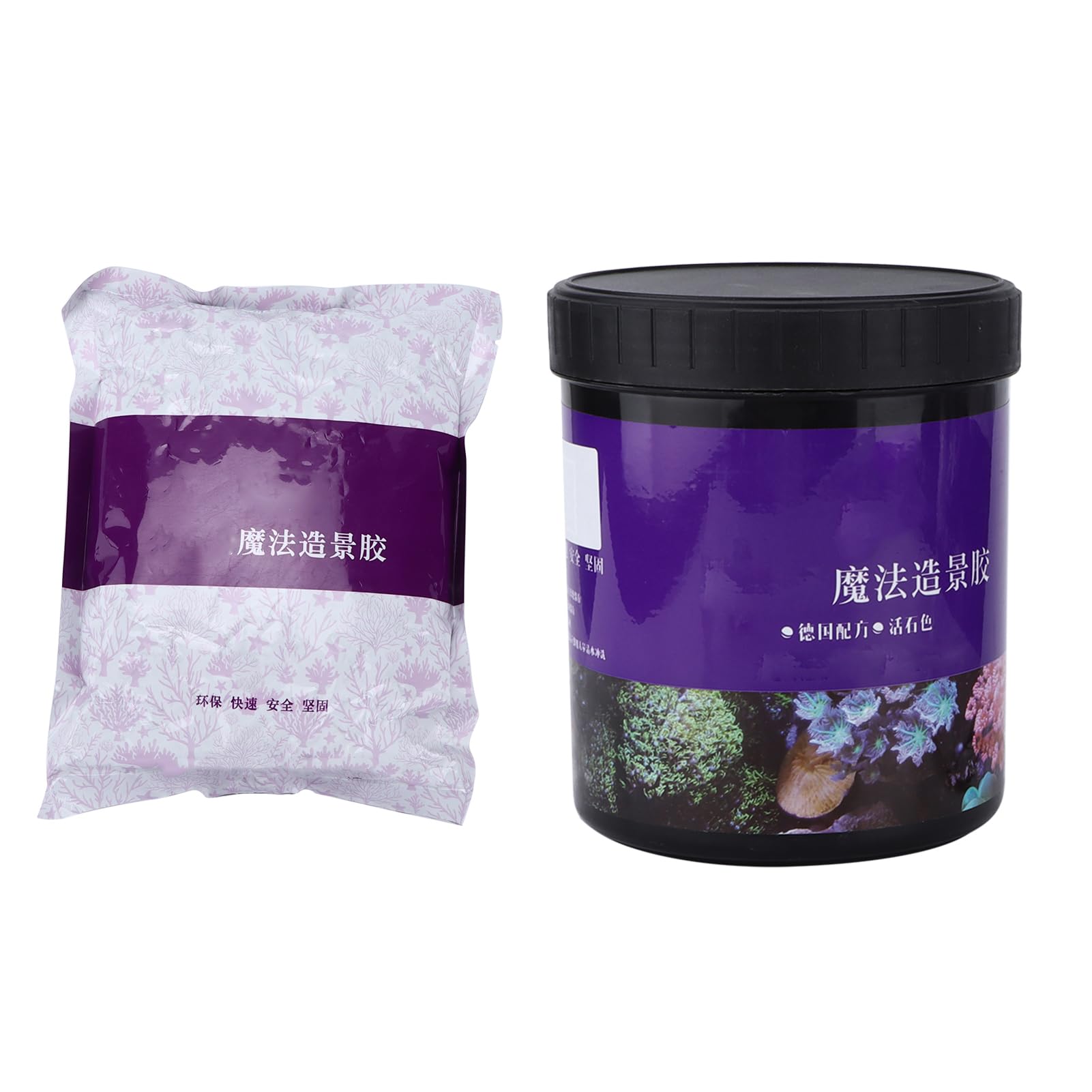 Generic Colle Transparente Instantanée Adhésive pour Aquarium, Gel Inorganique Hydraulique Inoffensif pour L'aménagement Paysager, 800 G (Couleur de roche vivante)
