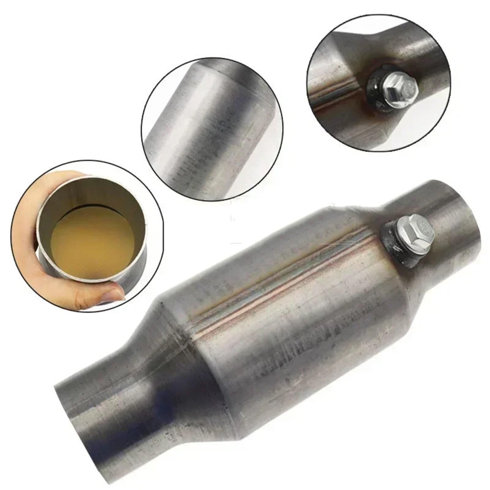 Convertitore catalitico da 6000 libbre, universale, ingresso/uscita da 6,35 cm/2,5", 400 fori, dispositivo di controllo delle emissioni Catalizzatore Catalitico Catalizzatore(EURO 2 Metal)