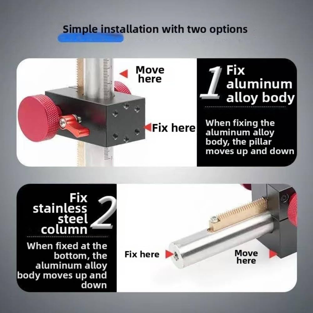 Manuelle lineare Bühne, 1 Einheit Aluminiumlegierung Vertikaler Hebetisch, Zahnstangen-Mechanismus für 2,5 kg hohe Last, Säulenlift Laborausrüstung