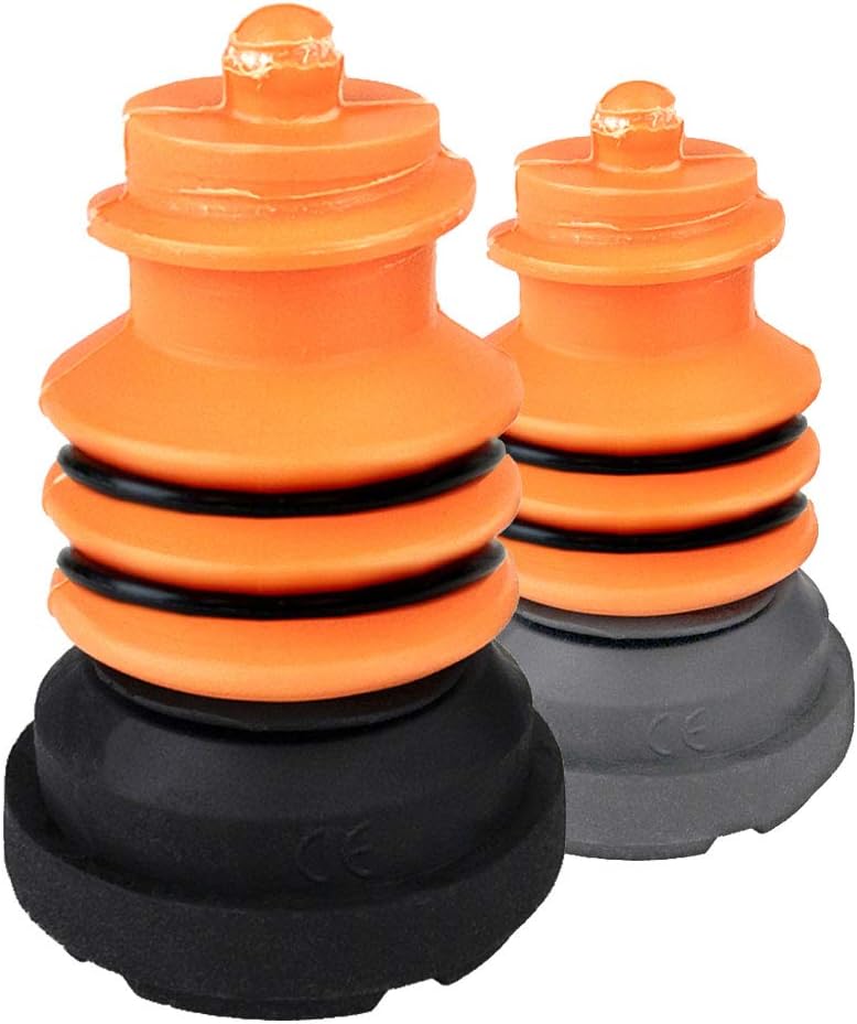 Replacement Crutch Feet Shock Absorbing Fits and Colours Flexyfoot - Improves Grip and Safety, Reduces Slips and Impacts - Black - Pack of 2