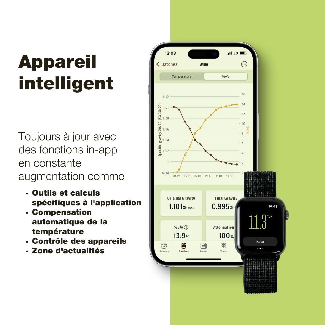EasyDens Hydromètre numérique Anton Paar – Bluetooth pour mesure précise d’alcool, sucre et extrait | Testeur ABV rapide pour brassage maison, distillation, bière, vin, kombucha, spiritueux