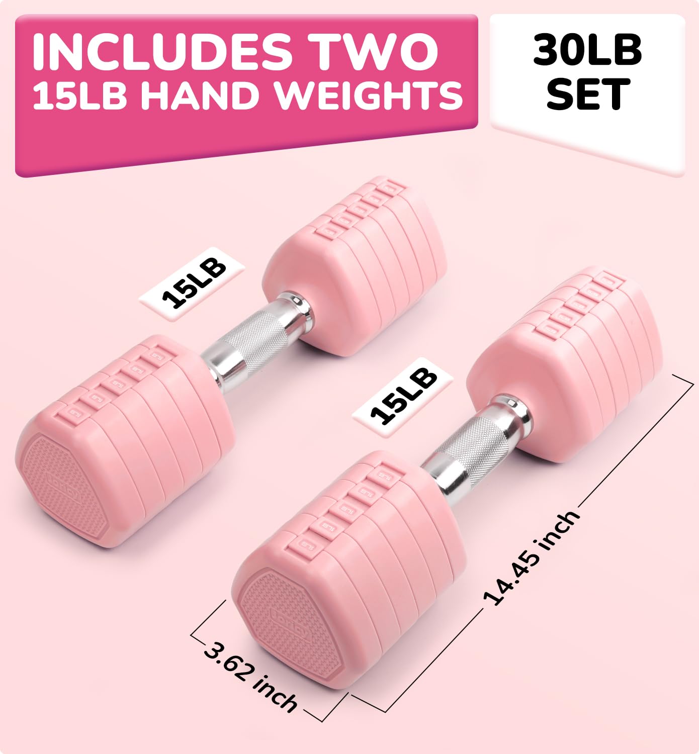 Adjustable Dumbbell Set of 2, 10LB 20LB 30LB Weight Set | Hand Weights for Women Men, Dumbbells for Home Gym Outdoor Exercise & Muscle Toning Weight Loss Rehab Strength Training