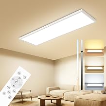 Peasur LED Ceiling Light Flat 80 x 25 cm 40 W 4000 lm Dimmable with Remote Control 3000 K - 6500 K IP54 Kitchen Ceiling Light Rectangular LED Panel for Living Room Bedroom Bathroom Office