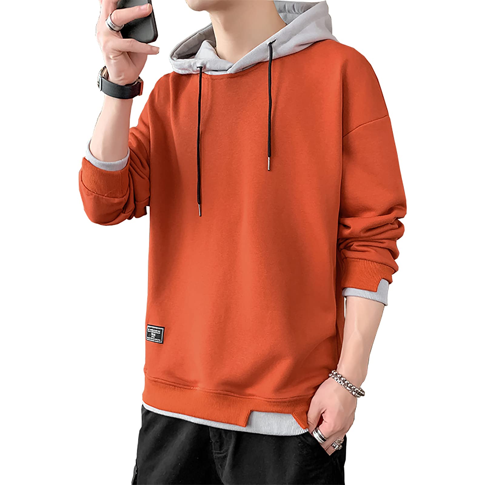 Amazon.co.jp: [HEGROPH] パーカー メンズ 長袖 無地 秋服