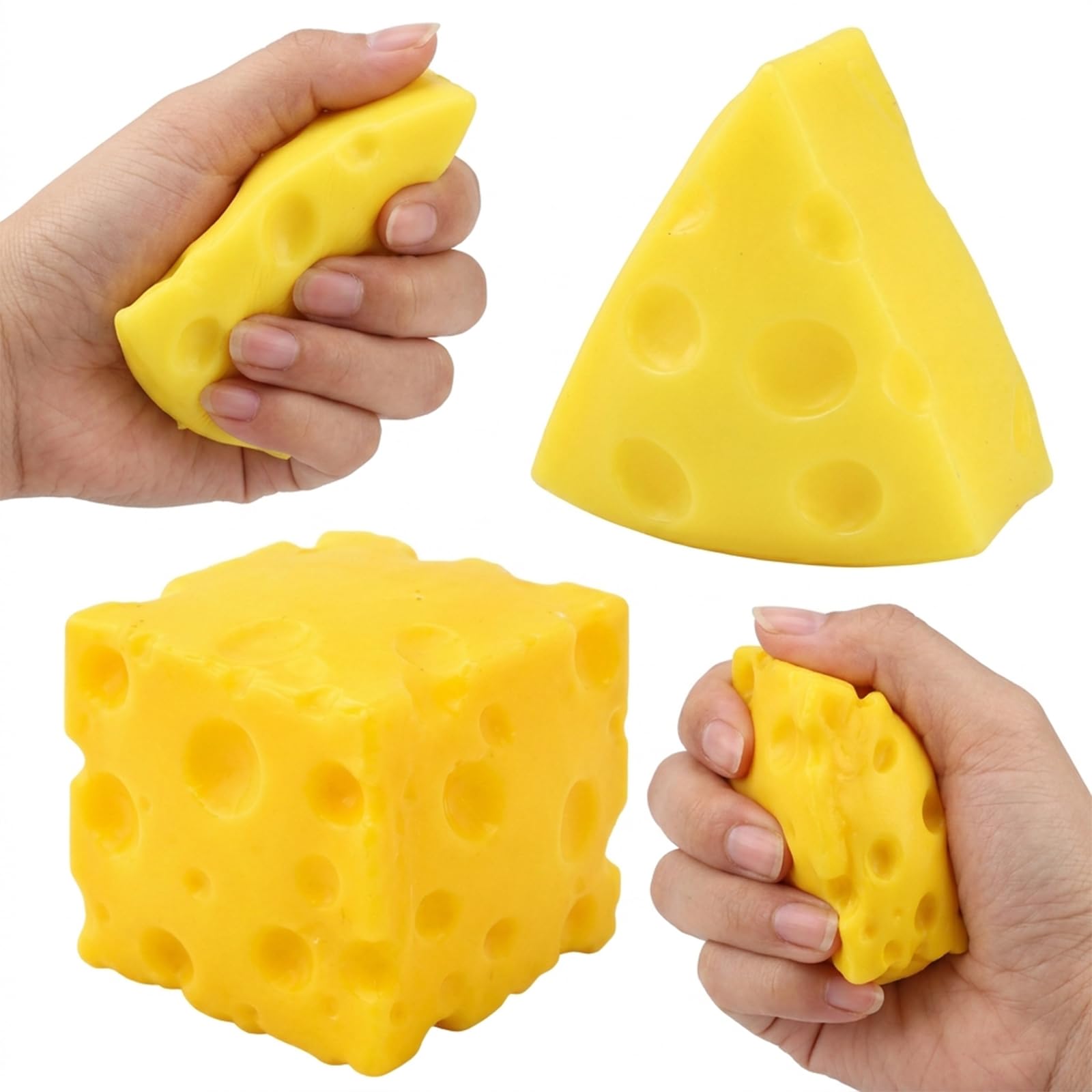 Cheese Squishy, Giant Cheeses Squishys, Big cheese squishy Stress Relief Toys, Butter Squishy Sensory Toys, 2-Pack Cheese Stress Toys