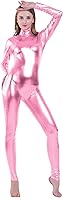 Vista 11 de Kepblom Mono brillante metálico con cuello alto, de manga larga, sin pies, de Zentai Suit Catsuit para bailar
