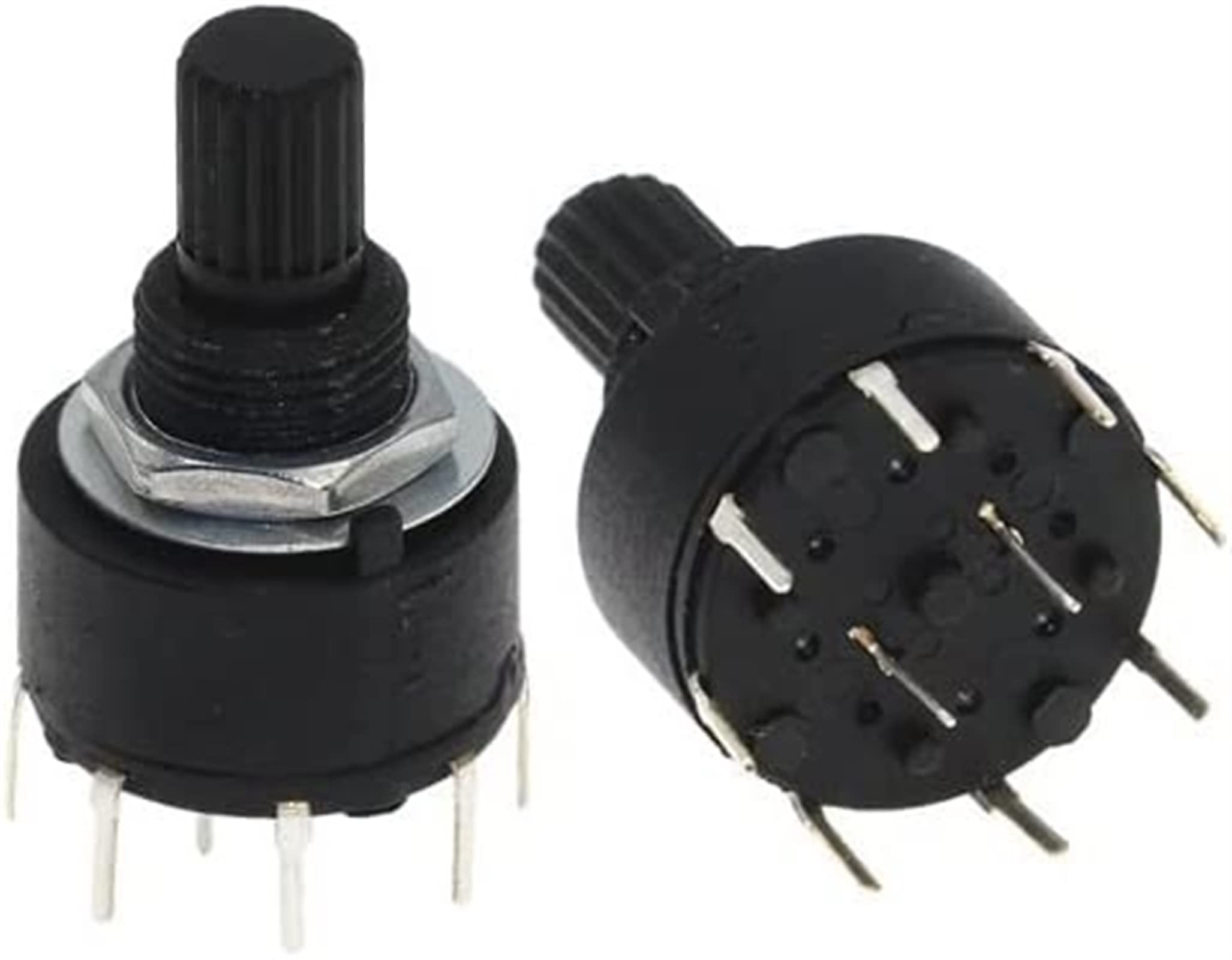 AQHYEBNSR Switch Encoder 10PCS RS16 Plastic 16MM Rotary Band 2 Pole 3 4 Position 1 5 6 8 Handle Length 15MM Axis(1 Pole 5)
