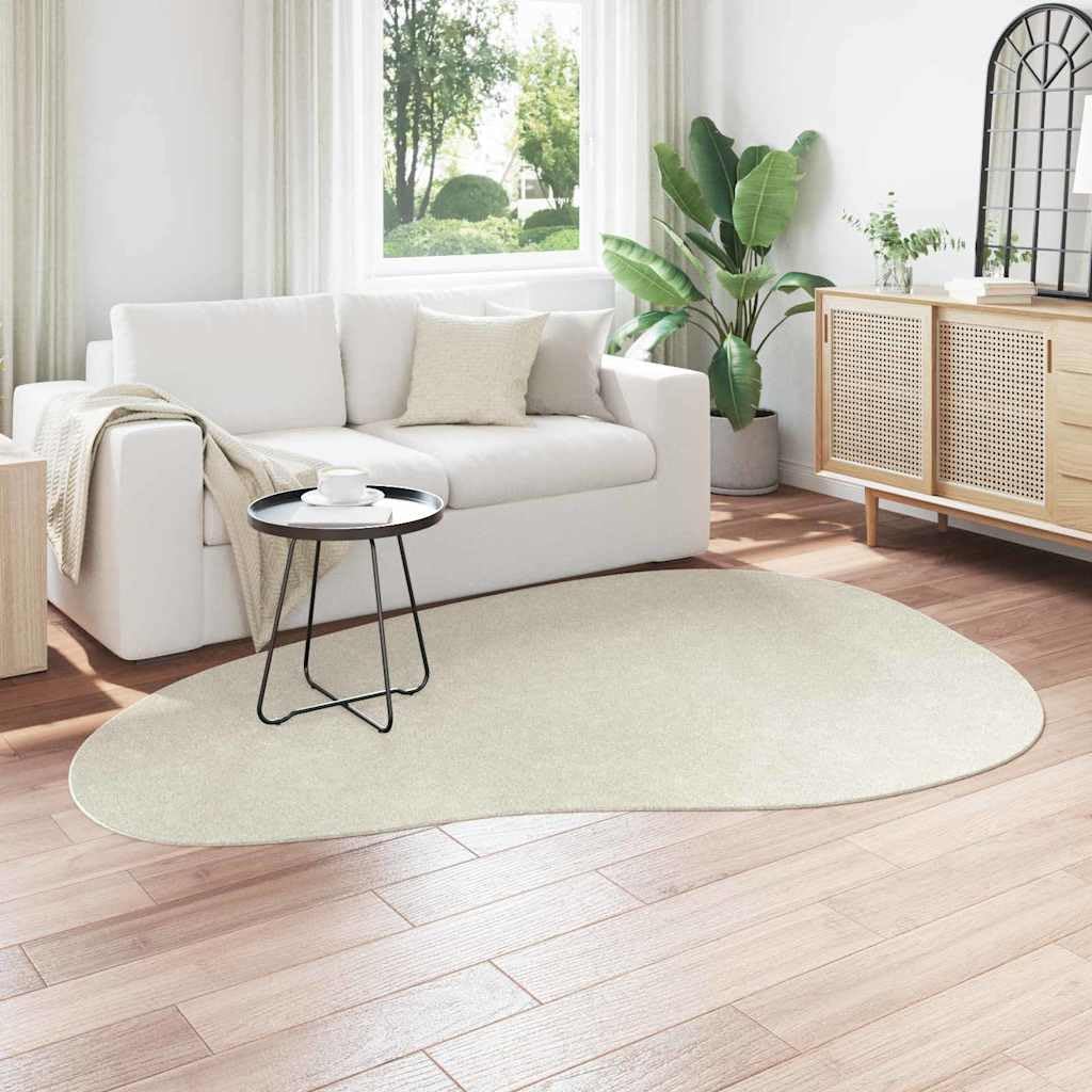 Hothingwell Miękki dywan z kremowego poliestru 160x230 cm, duży poliestrowy dywan do salonu z antypoślizgowym tyłem, można prać w pralce, nowoczesny design do salonu, sypialni lub korytarza.
