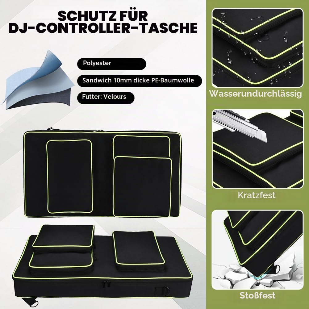 DJ Controller Tasche für Pioneer DJ DDJ-FLX10 / DDJ-1000 / DDJ-1000SRT | Tragbare DJ Controller Reisetasche für AlphaTheta DDJ-GRV6, Aufbewahrungs Schutzhülle mit Verstellbare Schultergurte
