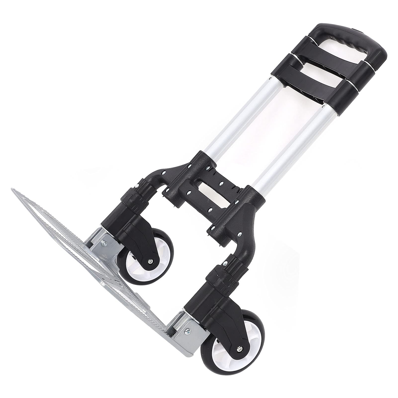 Składana Ciężarówka Ręczna o Dużej Wytrzymałości 80 Kg Składana Kompaktowa Aluminiowa Ciężarówka Ręczna Wózek Bagażowy Koło Składane do Wszystkich Rodzajów Dróg