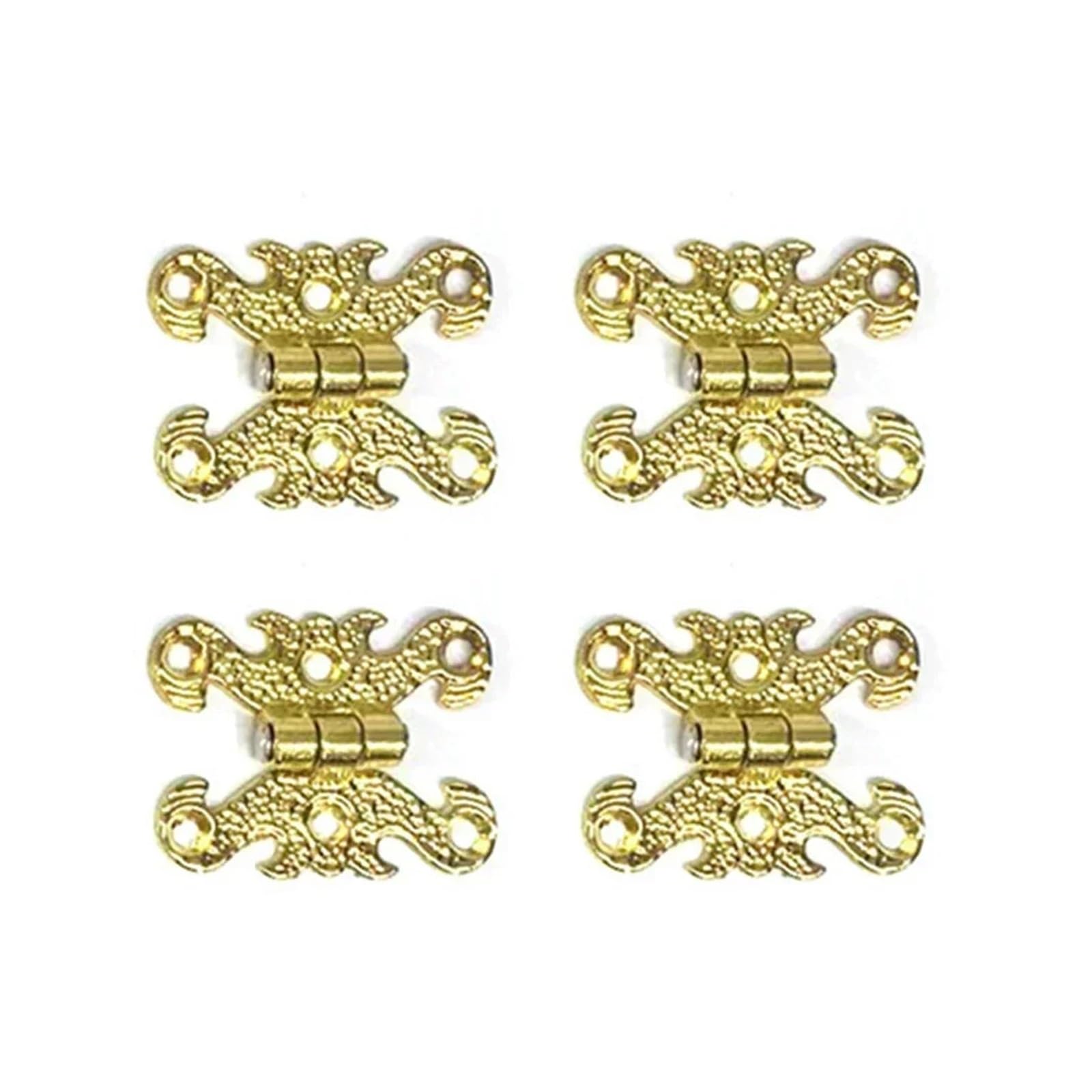 10pcs Hinges Zinc Alloy Hinge Convenient Installation Vintage Wooden Box Furniture Hardware Accessories for Box(Gold)