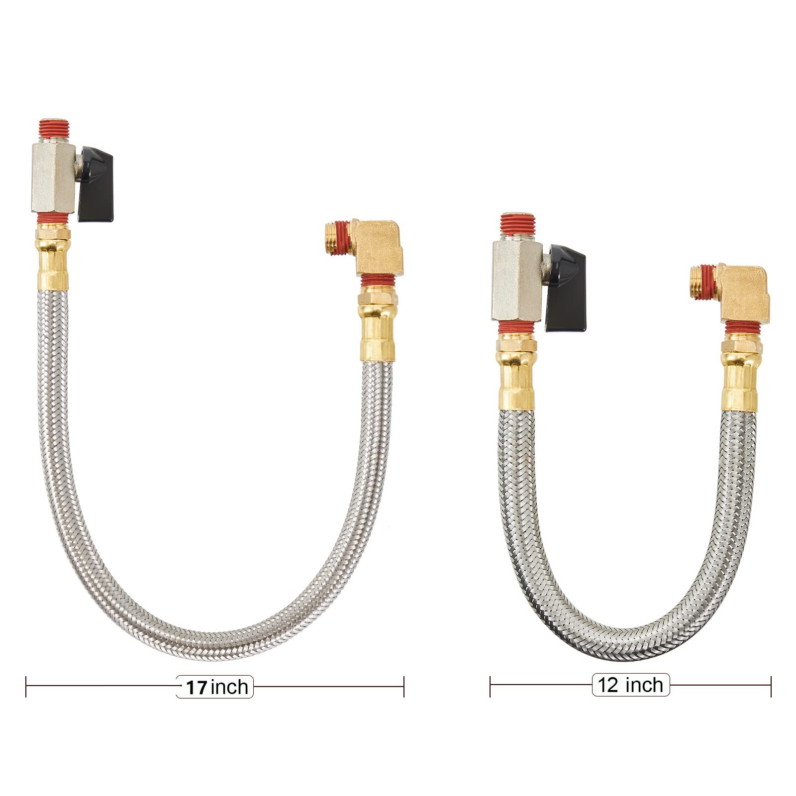 Tank Drain Valve Kit - 15 Inch Braided Steel -3 Tank Drain Valve Kit - 15 Inch Braided Steel -3