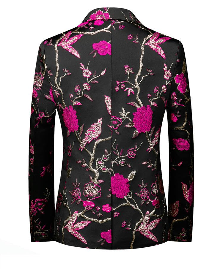 Men's Casual Slim Fit Jacquard Stage Performance Banquet Blazer2