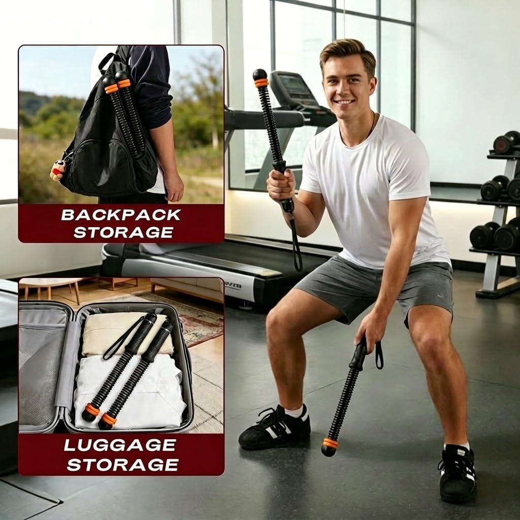 Adjustable Ropeless Battle Ropes for HIIT Workouts - Cordless Training Rope with Variable Resistance for Full-Body Exercise At Home Gym for Men & Women