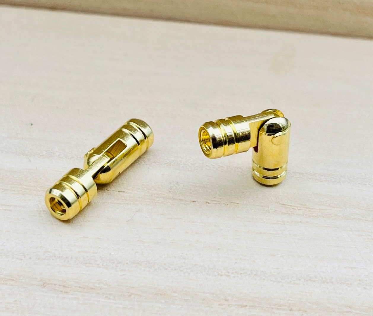 QCAA Solid Brass Invisible Barrel Hinge for Jewelry Box, Pencil Box, 18mm x 5mm (0.71" x 0.197"), Vibrated Brass, Made in Taiwan, 20 Pairs