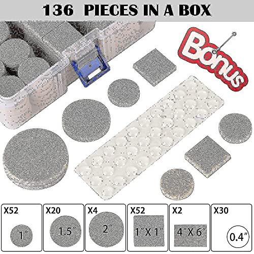 Furniture Pads Black 136 Pieces Pack Felt Furniture Pads Felt Pads + Furniture Pads 136 Pieces Pack Self Adhesive Felt Pad Beige #TOP4