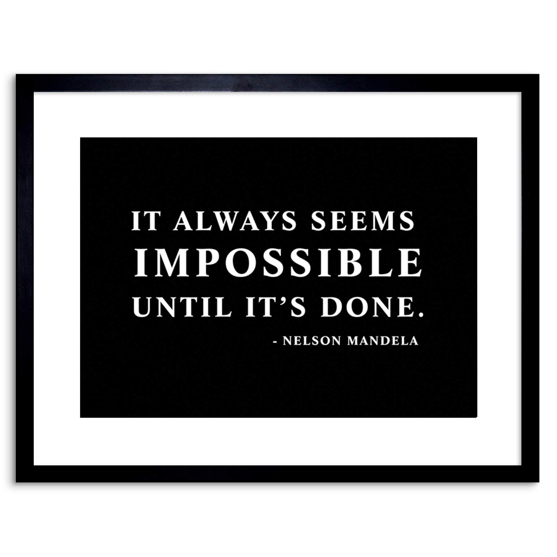 Wee Blue Coo Mandela Always Impossible Done Quote Simple Framed Wall Art Print