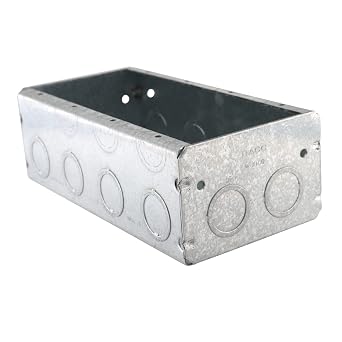 Hubbell-Raco 693 Masonry Box, 4-Gang, 2-1/2" Deep, 1/2" & 3/4" KOs, Metallic