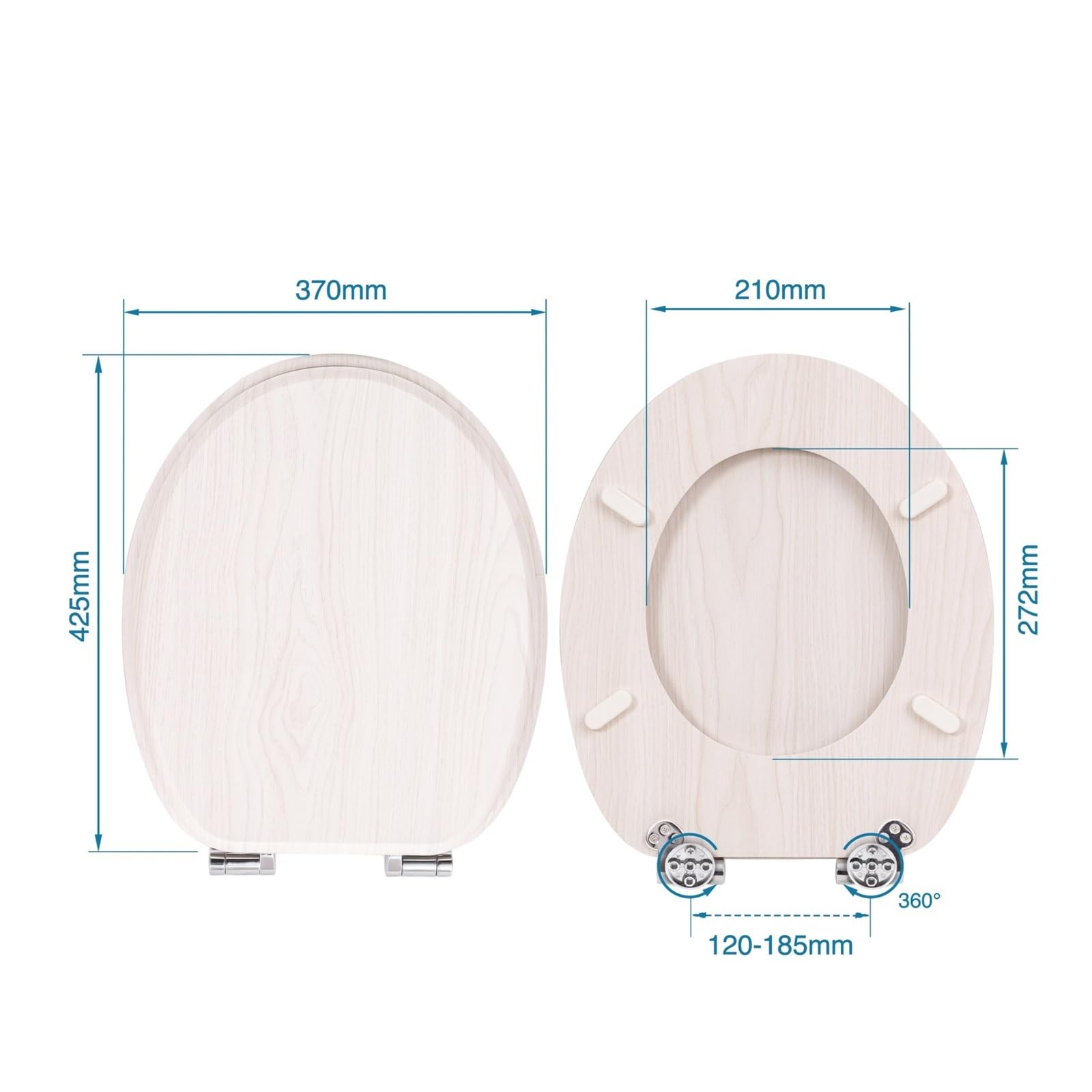 Inodoro con Fusible En Forma De O, Freno Caída Silencioso, Asiento MDF Madera Natural Comprimida, 175 KG, Clip Resistente Y CóModo(Dark Wood)