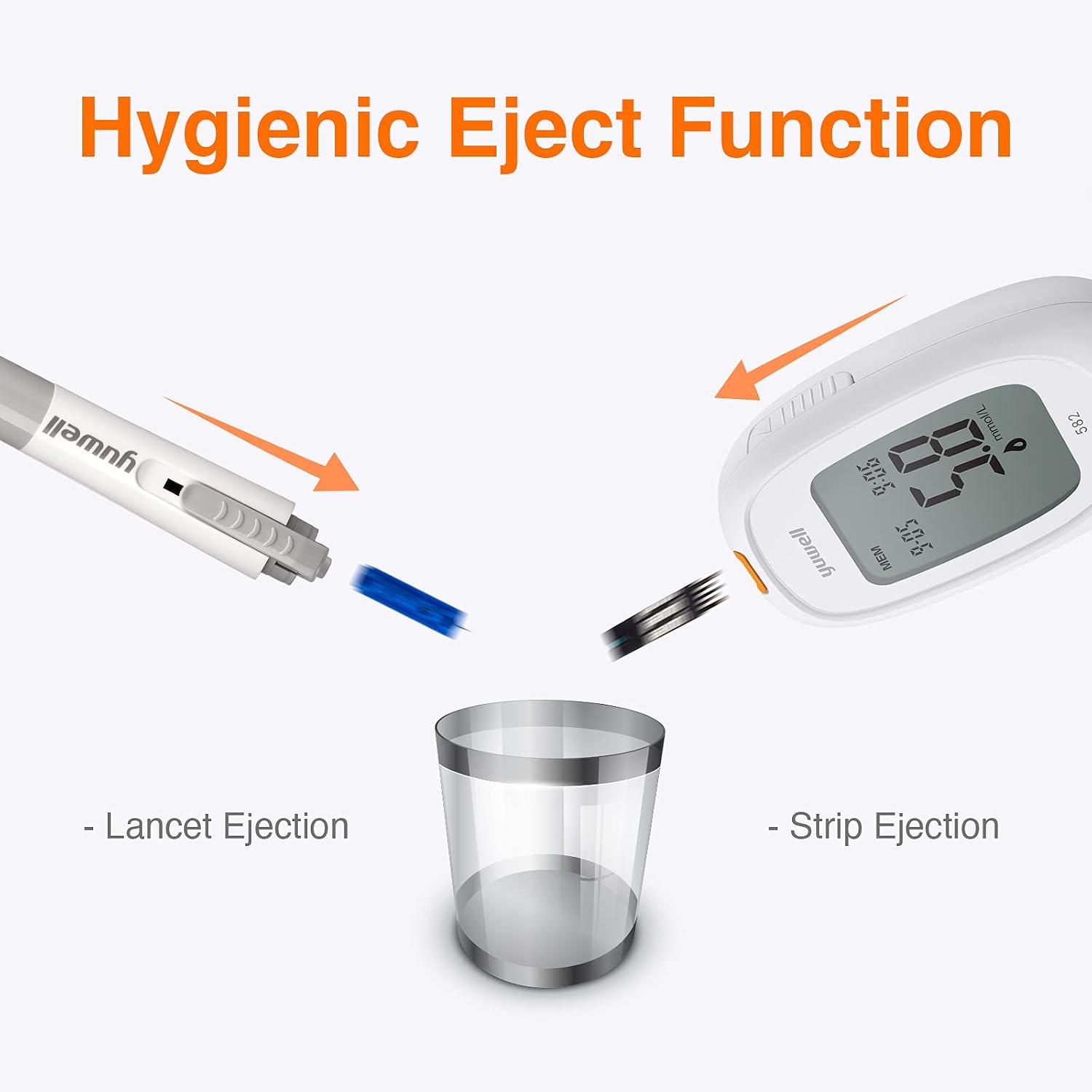 yuwell Blood Sugar Monitor, Diabetes Testing Kit with Test Strips x 50 and Lancets x 50 - Image 5