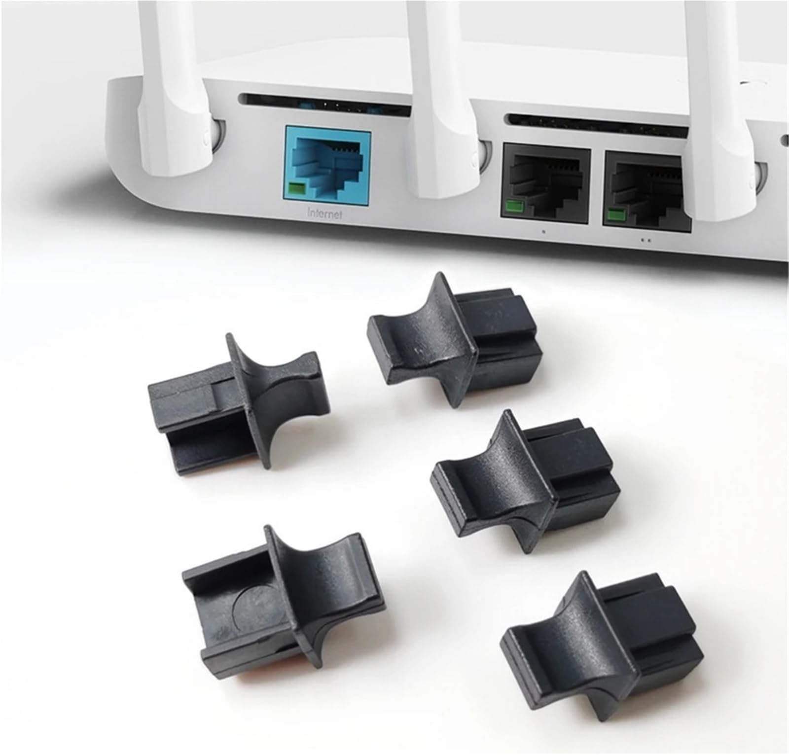 100 Stück RJ45-Netzwerk-Port-Staubschutz mit Griff | FTTH-Schutzkappe