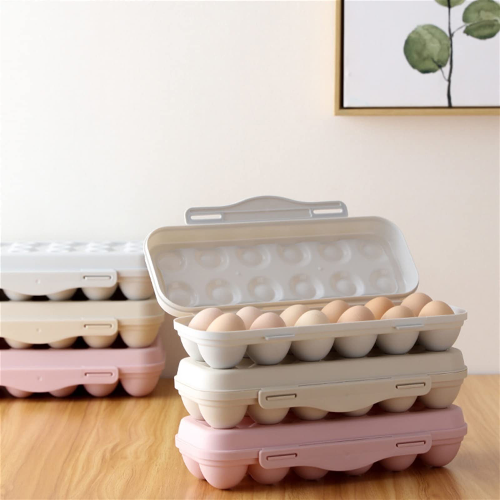 Eierbehälter für Kühlschrank, 12 Gitter, Eieraufbewahrungsbox, Eierablage, Behälter für Küche, Kühlschrank, Eier, Kunststoffspender