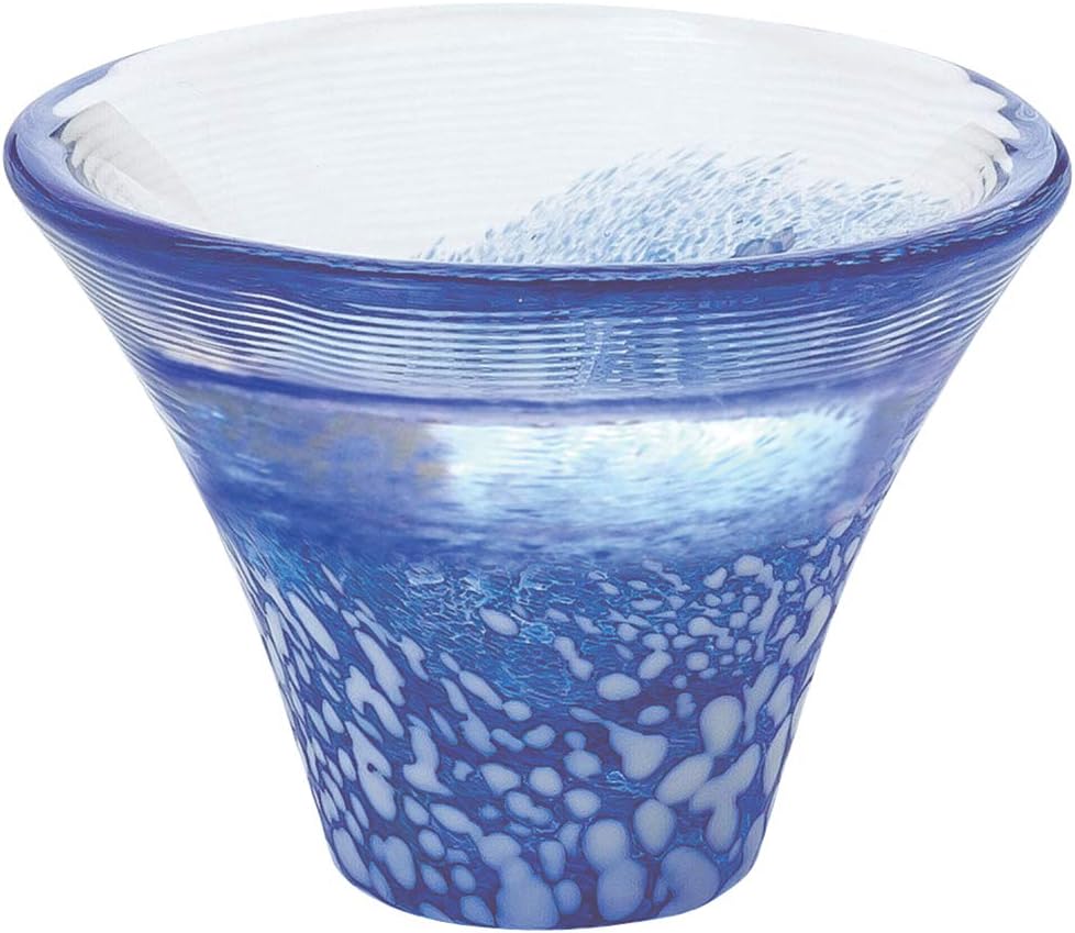東洋佐々木ガラス Toyo Sasaki Glass Cold Sake Glass, Blue, 1.2 fl oz (35 ml), Lucky Cup, Mt. Fuji, Made in Japan WA516