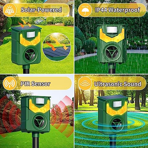 Defendy Ultrasonic Animal Repellent, Cat Deterrent Outdoor, 2024 Newest Flame Light Animal Repellent For Garden, Solar Animal Repeller With Motion Sensor, Repel Dogs Bird Skunk Rabbit Squirrels Deer For Yard thumb #4