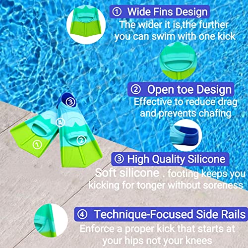 Fadgesy Swimming Training Fins,Comfortable Silicone Flippers For Swimming And Diving,Size Suitable Kids Girls Boys Adult (Xx-Small, Sixcolorful-D) #TOP5