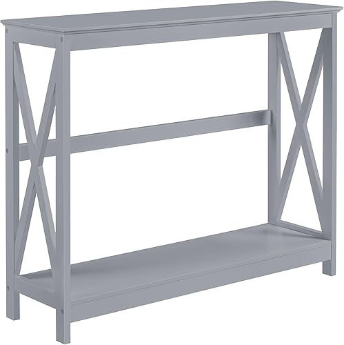 Topeakmart Mesa consola con tomas de corriente y puertos USB mesa de sofĂĄ estrecha de 40 pulgadas mesa de entrada de madera detrĂĄs del sofĂĄ con