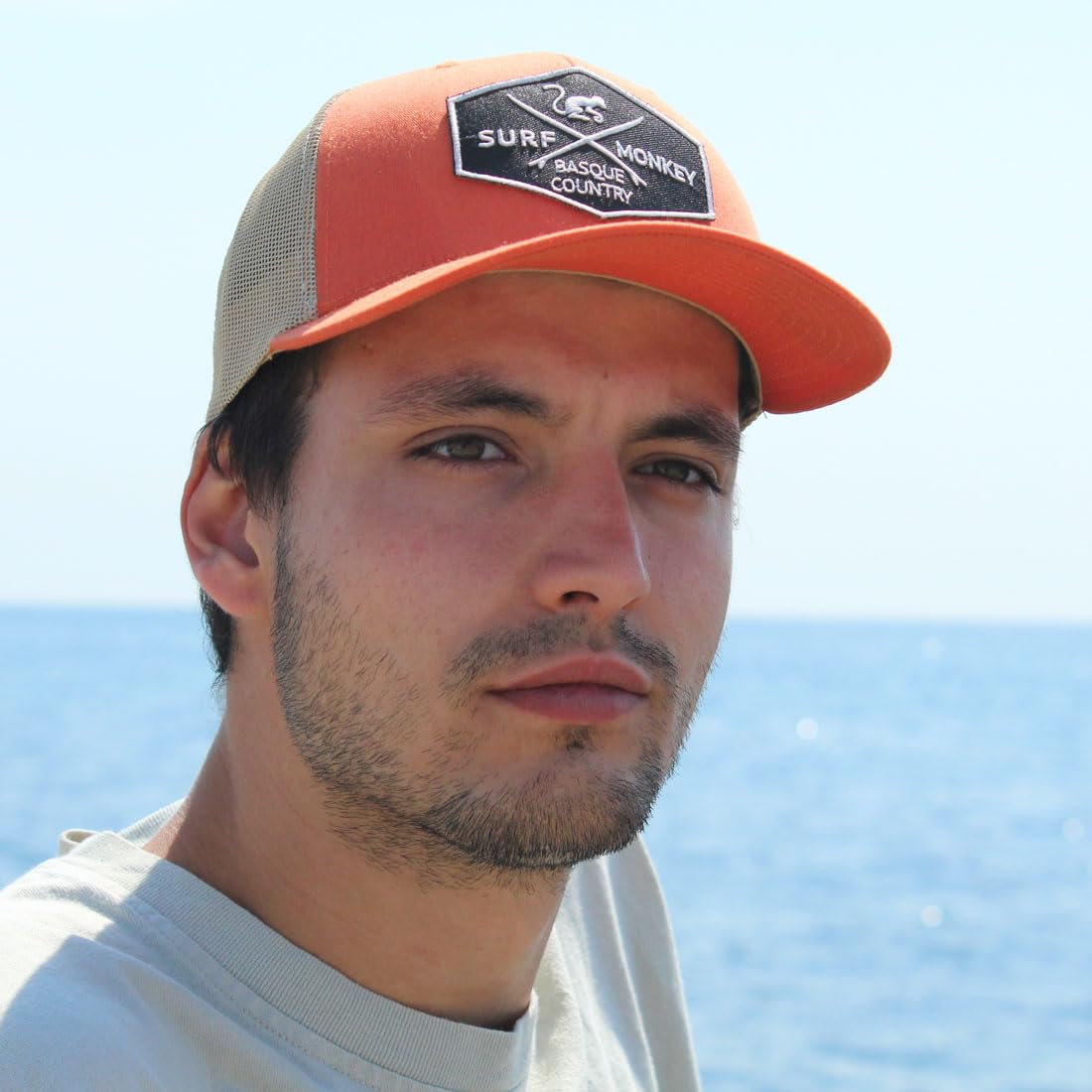 SURF MONKEY Trucker-Kappe 6P, gebogenes Visier, verstellbare Snapback-Kappe, niedriges Profil