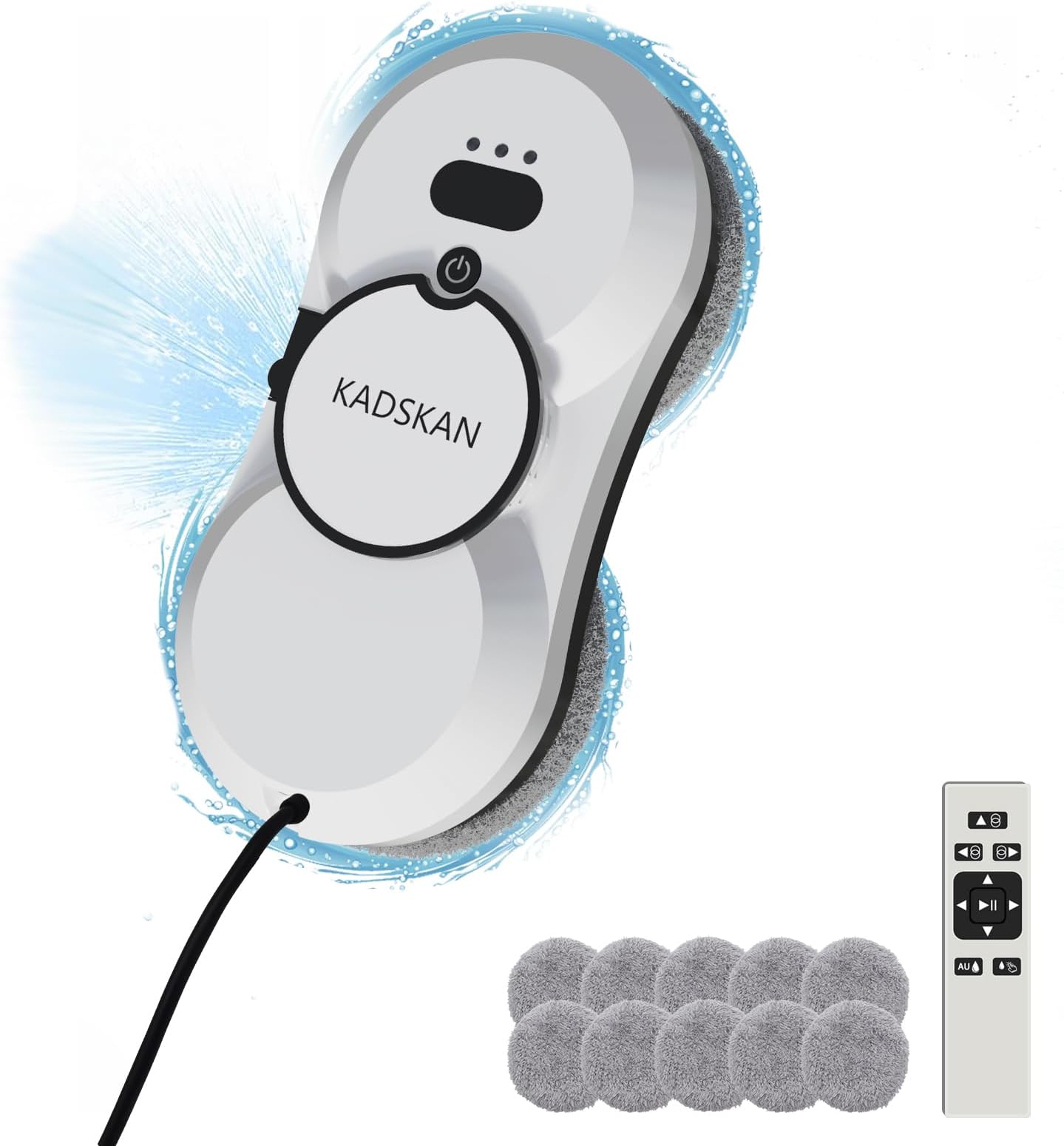 Window Cleaning Robot, Automatic Window Cleaner with Water Spray for Windows/Tiles/Class Door, Inside/Outside, 5600Pa Suction Power, 3.0 Path Planning, Remote Control