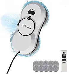 Robô limpador de vidro, limpador de vidro automático com pulverizador de água para janelas, azulejos e portas de sala de aula, interior e exterior, potência de sucção de 5600Pa, planejamento