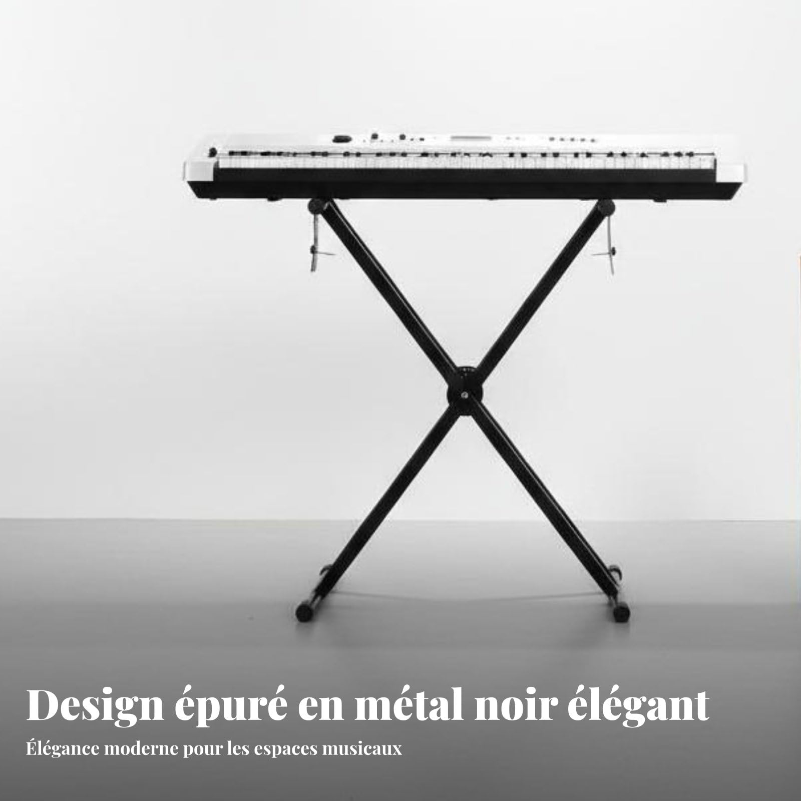 Soporte de Teclado X Atril Base Soporte Plegable con Acero y Pies de Goma Compatible con Teclados Electrónicos Adecuado para Conciertos Estudio Hogar , X-stand 1