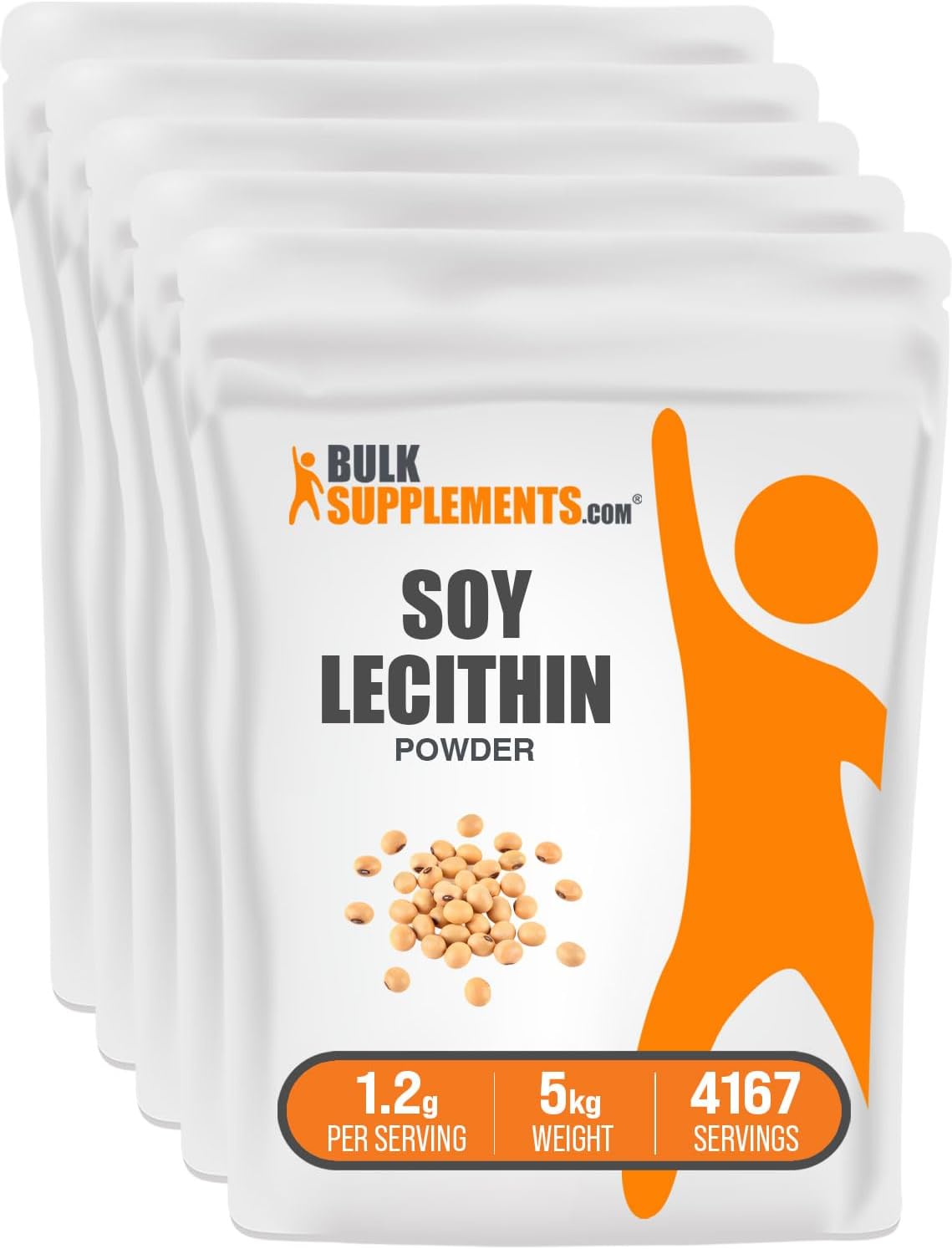 BulkSupplements.com Soy Lecithin Powder - Lecithin Supplement, Nutritional Supplement, Food Grade - Gluten Free, 1.2g per Serving, 1kg (2.2 lbs) (Pack of 1)