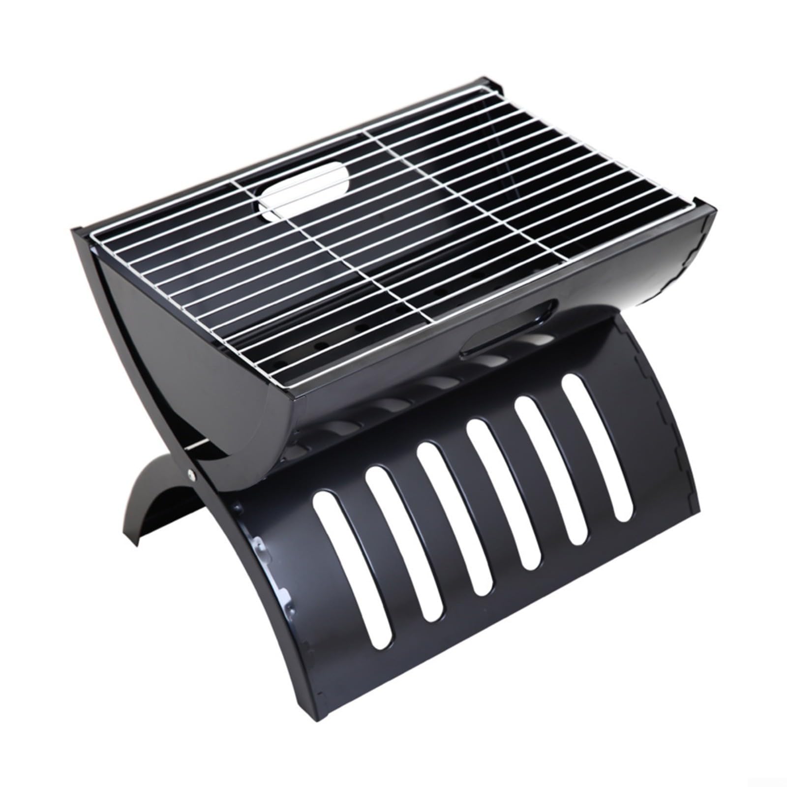 Barbecue pliable portable en métal stable et ventilé pour camping