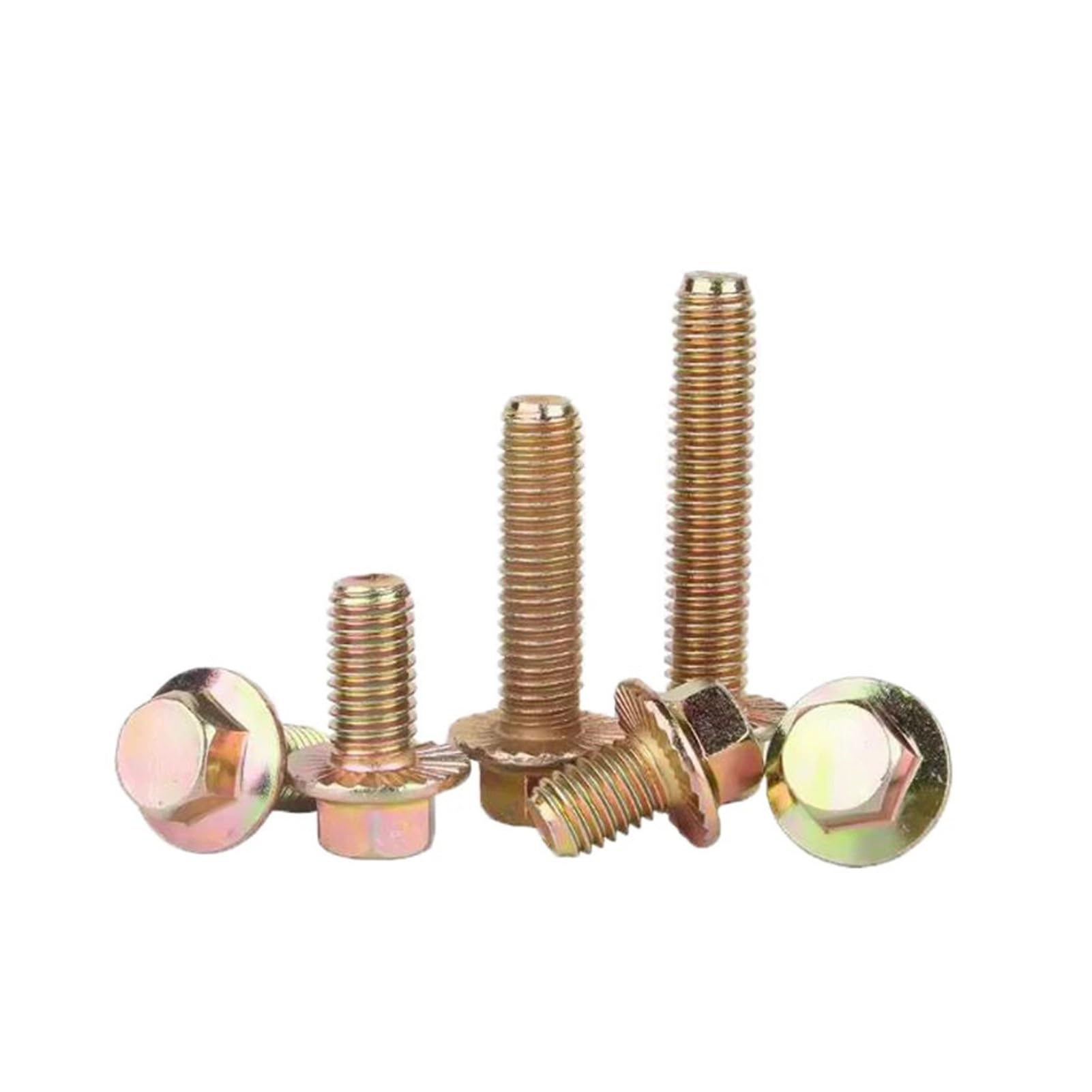 Color Zinc Hex Flange Screw Serrated Fastener | Hex drive, flange head, carbon steel, rust protection(45mm,M8 (20PCS))