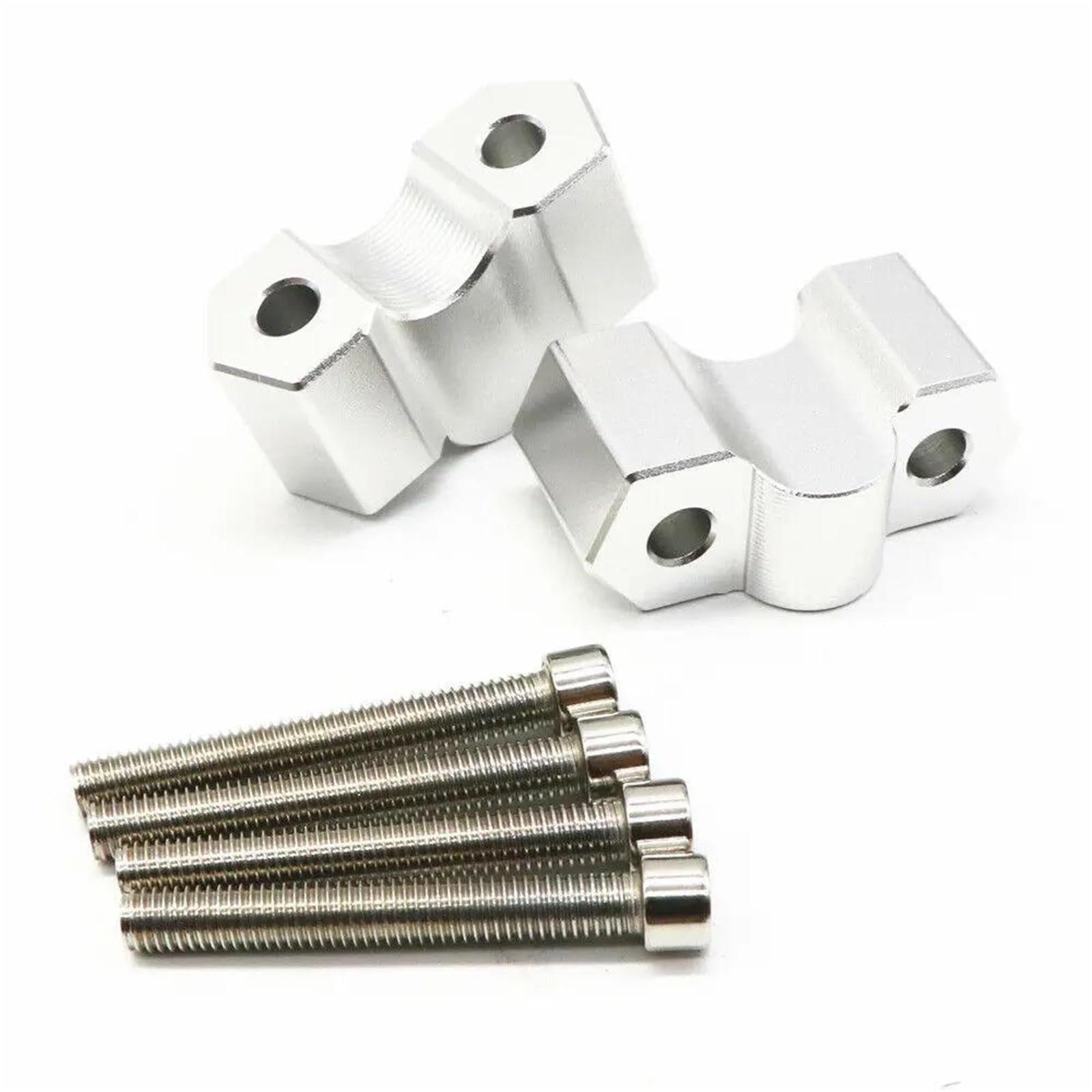 CNC Moto Altezza 28mm Riser Manubrio Adattatore Clip Per BMW F750 GS F 850 ​​GS 2018 2019 2020(Argento)